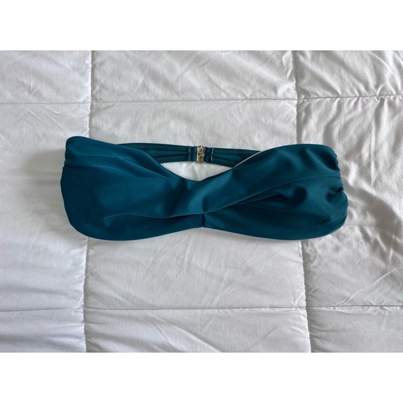 Victorias Secret Twist Front Strapless Large Bandeau Swim Bikini Top Blue - Picture 1 of 6